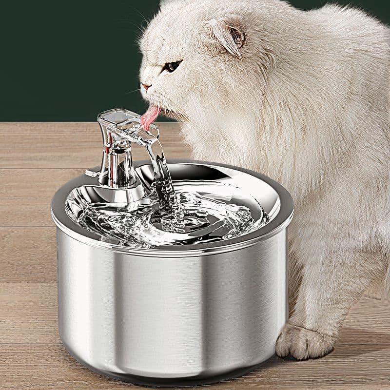 image-Stainless Steel Automatic Pet Water Dispenser with Filter WF150