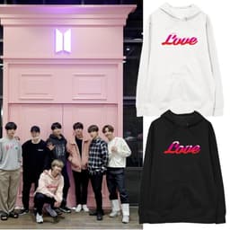 image-BTS RM Love Letter Hoodie Unisex Loose Fit Pullover Sweater
