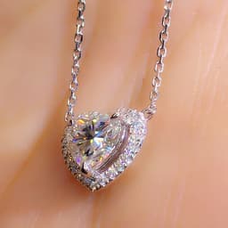 image-Huitan Heart-Shaped Pendant Necklace Copper Chain XL692