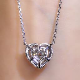 image-Huitan Heart-Shaped Pendant Necklace Copper Chain XL692