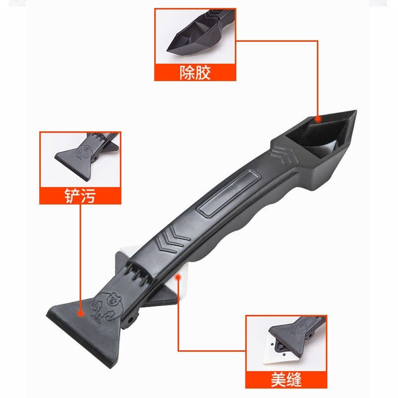 image-Silicone Glue Remover Scraper Tool - Double Metal Head Spatula