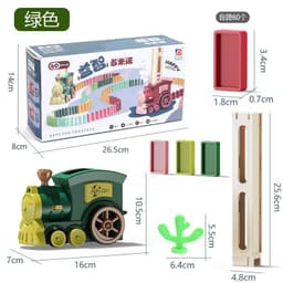 image-Domino Train Building Blocks Set Electric Toy for Kids Ages 3+