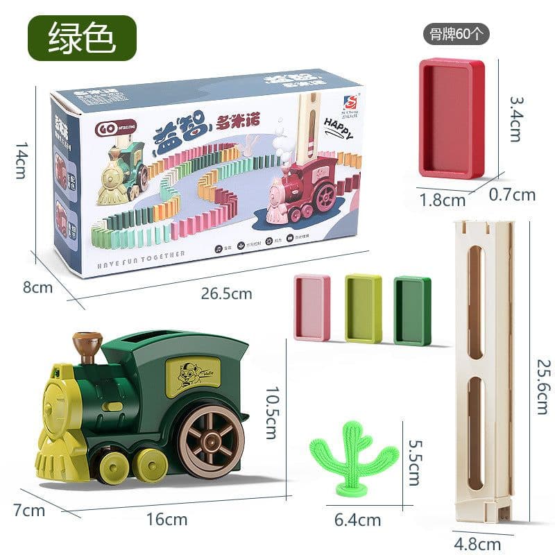 image-Domino Train Building Blocks Set Electric Toy for Kids Ages 3+