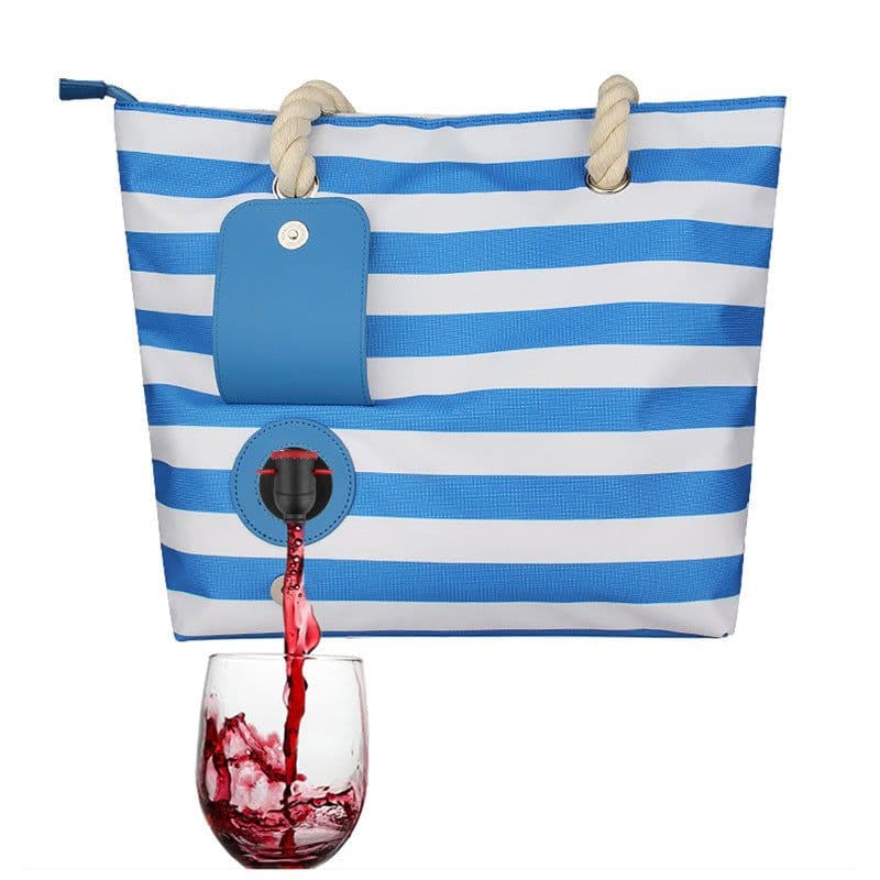 image-vapanda Insulated Wine Tote Bag Portable Picnic Beach Carrier