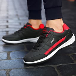 image-Men's Casual Sports Shoes Size 48 Synthetic Leather Low Top