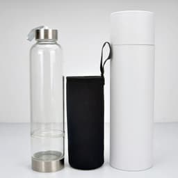 image-Glass Crystal Water Bottle with Lid 500ml Single Layer Outdoor