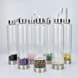 image-Glass Crystal Water Bottle with Lid 500ml Single Layer Outdoor