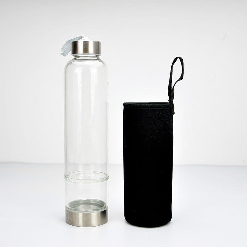 image-Glass Crystal Water Bottle with Lid 500ml Single Layer Outdoor