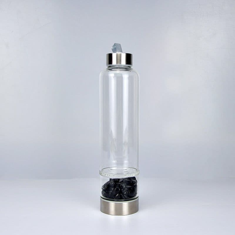 image-Glass Crystal Water Bottle with Lid 500ml Single Layer Outdoor