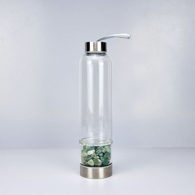 image-Glass Crystal Water Bottle with Lid 500ml Single Layer Outdoor