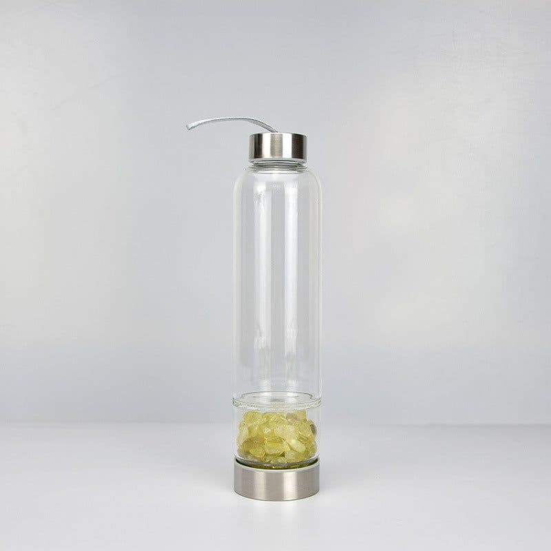 image-Glass Crystal Water Bottle with Lid 500ml Single Layer Outdoor