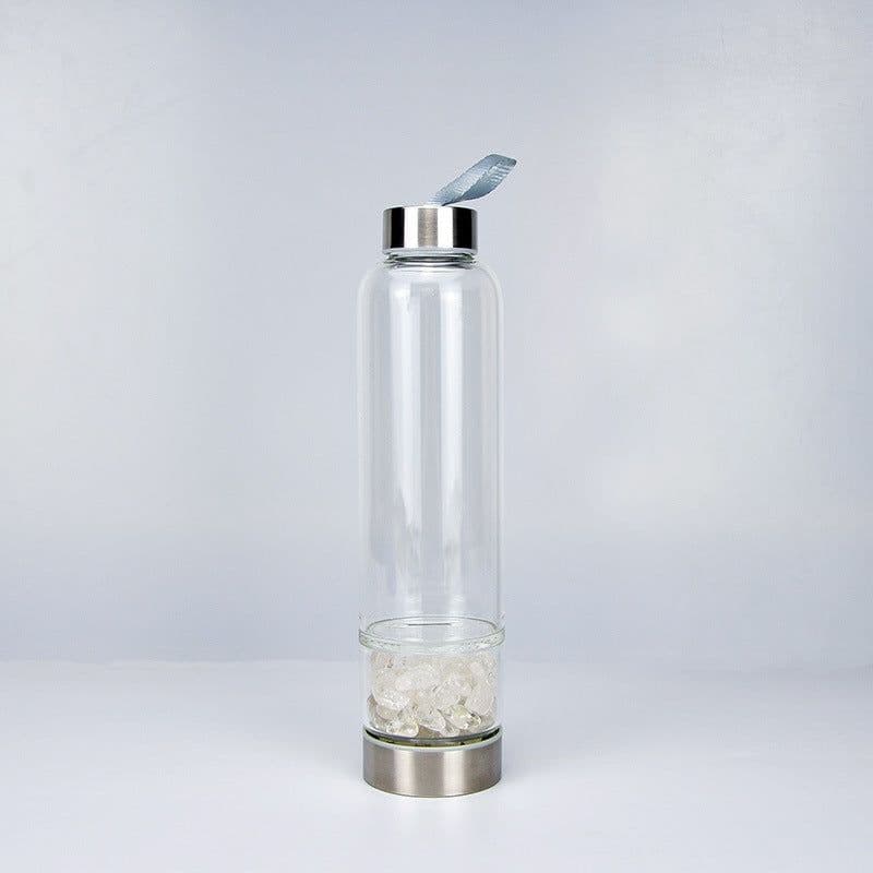 image-Glass Crystal Water Bottle with Lid 500ml Single Layer Outdoor