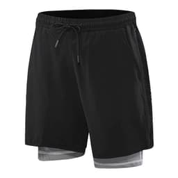 image-Men's Moisture-Wicking Athletic Shorts with Mesh Panels