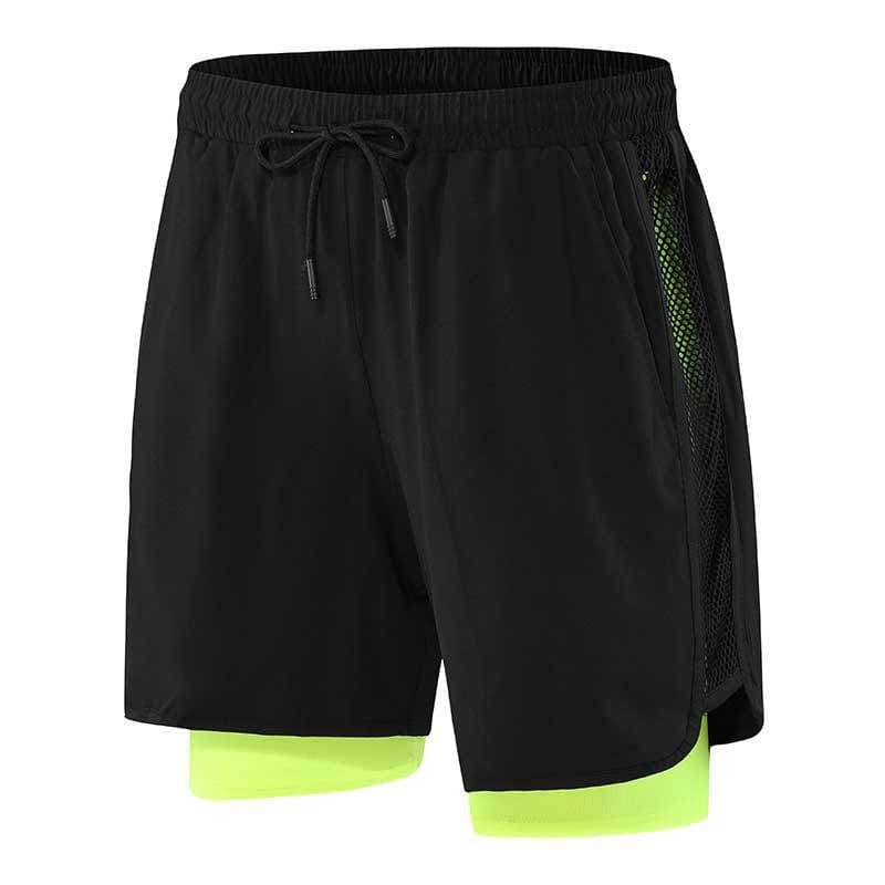 image-Men's Moisture-Wicking Athletic Shorts with Mesh Panels