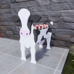 image-Cow and Goat Planter Set - Outdoor Garden Flower Pot Decoration