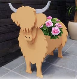 image-Cow and Goat Planter Set - Outdoor Garden Flower Pot Decoration