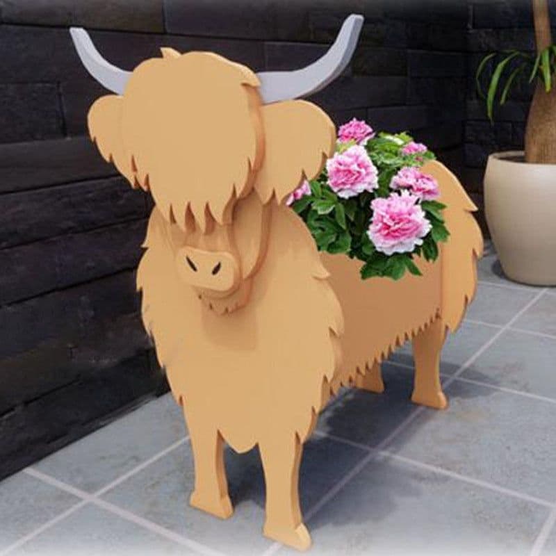 image-Cow and Goat Planter Set - Outdoor Garden Flower Pot Decoration