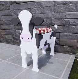 image-Cow and Goat Planter Set - Outdoor Garden Flower Pot Decoration