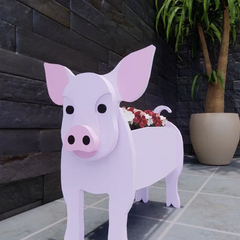 image-Cow and Goat Planter Set - Outdoor Garden Flower Pot Decoration