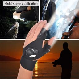 image-LED Fishing Gloves Rechargeable Two-Finger Waterproof Breathable