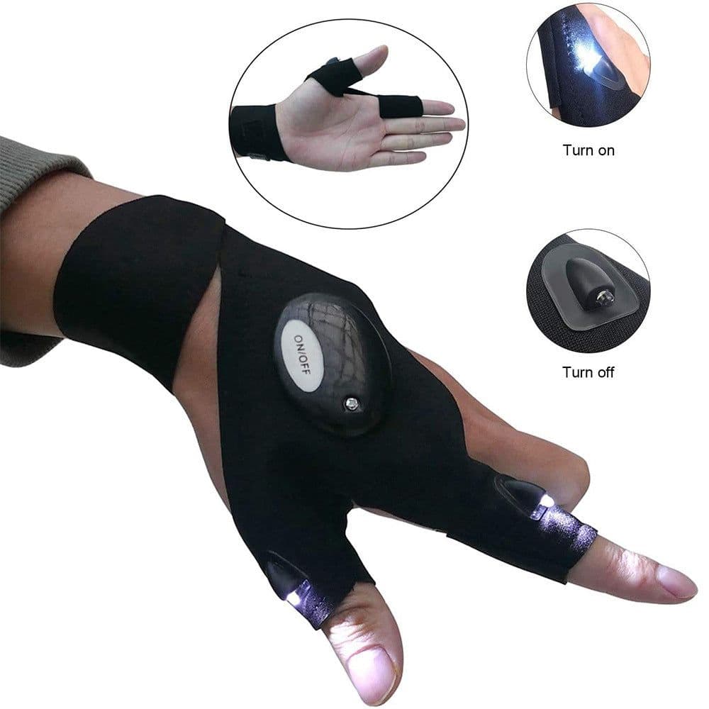 image-LED Fishing Gloves Rechargeable Two-Finger Waterproof Breathable