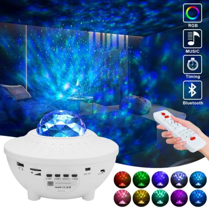 image-Longsu LQ-496 LED Music Starry Sky Projector Light Bluetooth