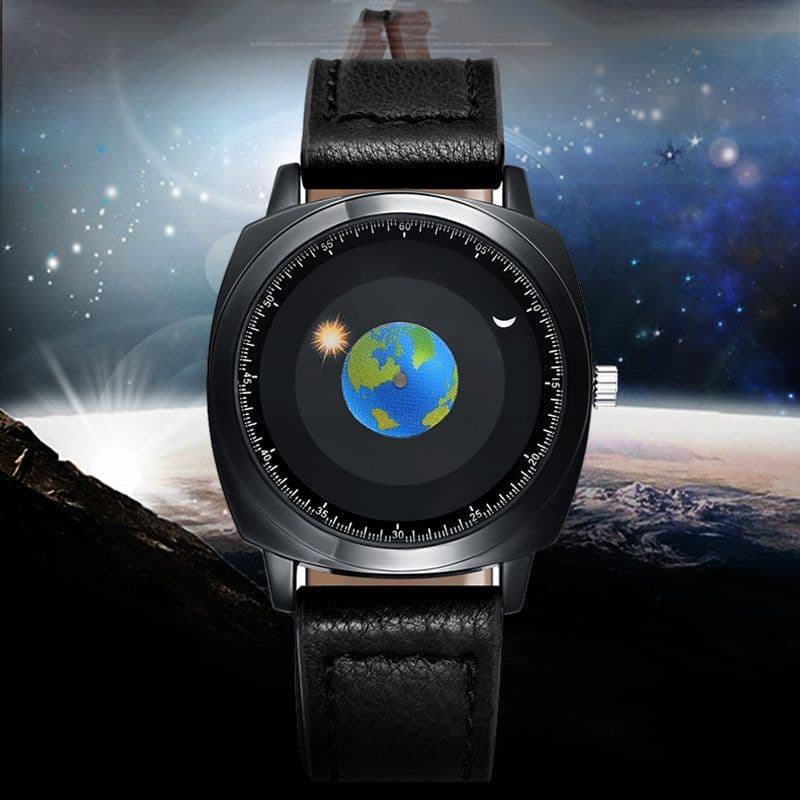 image-Addies Men's Quartz Watch MY-1704 Tonneau 42mm Leather Strap