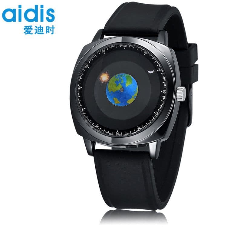 image-Addies Men's Quartz Watch MY-1704 Tonneau 42mm Leather Strap
