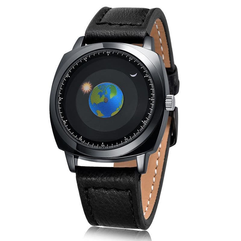 image-Addies Men's Quartz Watch MY-1704 Tonneau 42mm Leather Strap