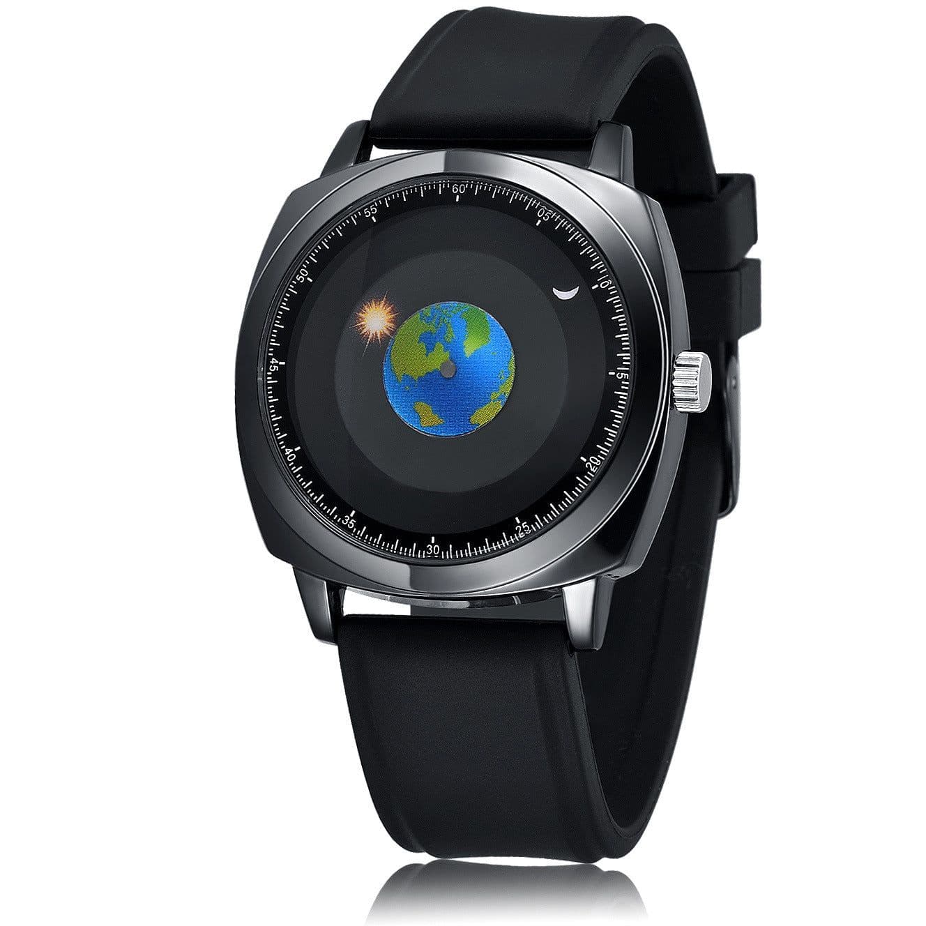 image-Addies Men's Quartz Watch MY-1704 Tonneau 42mm Leather Strap