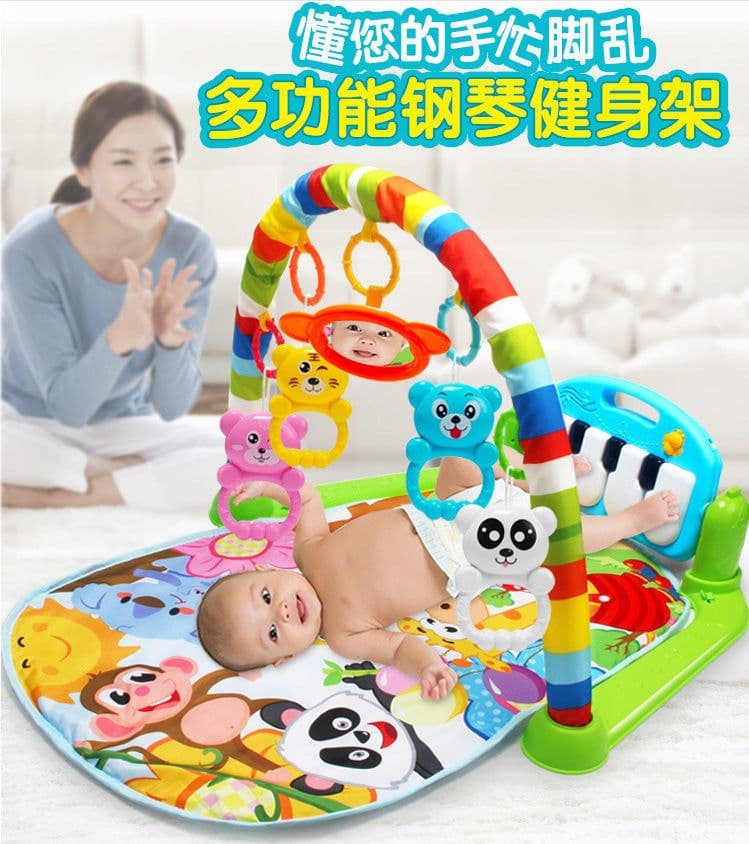 image-Baby Piano Play Mat Gym with Music Pedal Toy 0-12 Months
