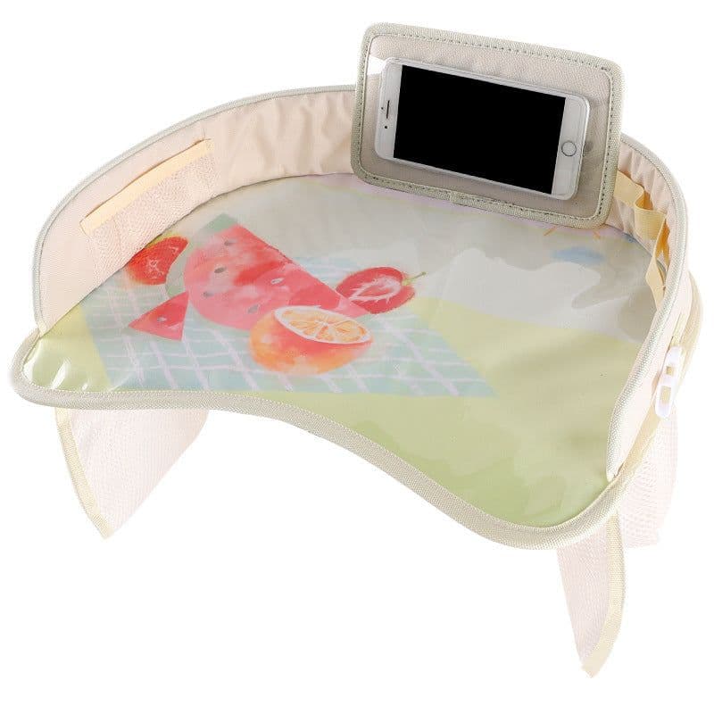 image-Baby Stroller Tray Table Waterproof Cartoon Dinner Plate
