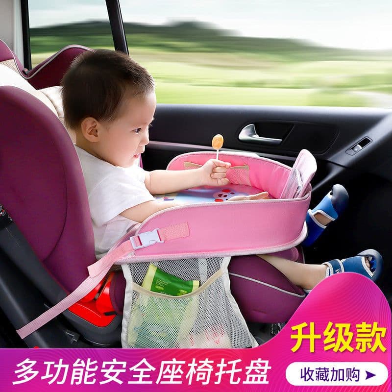 image-Baby Stroller Tray Table Waterproof Cartoon Dinner Plate