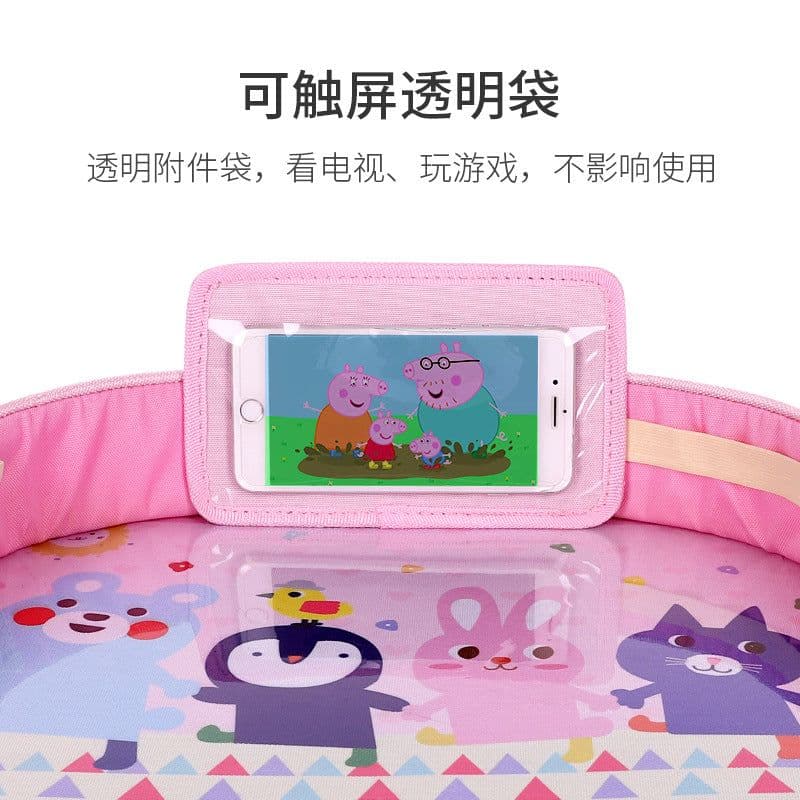 image-Baby Stroller Tray Table Waterproof Cartoon Dinner Plate