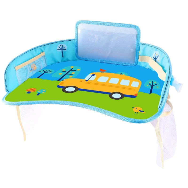 image-Baby Stroller Tray Table Waterproof Cartoon Dinner Plate