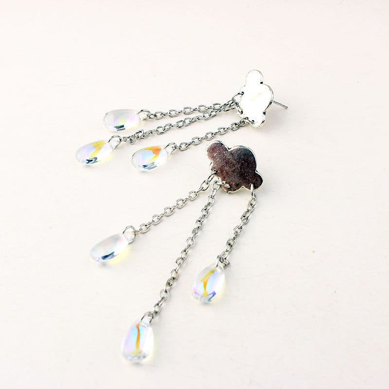 image-Gothic Cloud Raindrops Illusion Earrings - Pagan Witchcraft Style