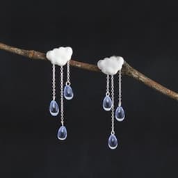 image-Gothic Cloud Raindrops Illusion Earrings - Pagan Witchcraft Style