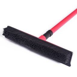 image-TPR Rubber Broom with Long Handle and Scraper for Pet Hair Removal