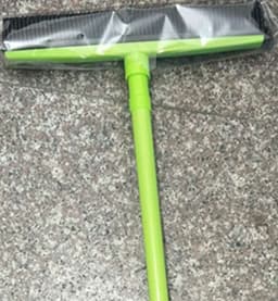image-TPR Rubber Broom with Long Handle and Scraper for Pet Hair Removal