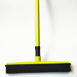 image-TPR Rubber Broom with Long Handle and Scraper for Pet Hair Removal