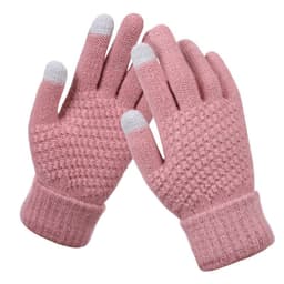 image-Winter Touchscreen Knit Gloves Jacquard Brushed Warm Women