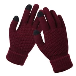 image-Winter Touchscreen Knit Gloves Jacquard Brushed Warm Women