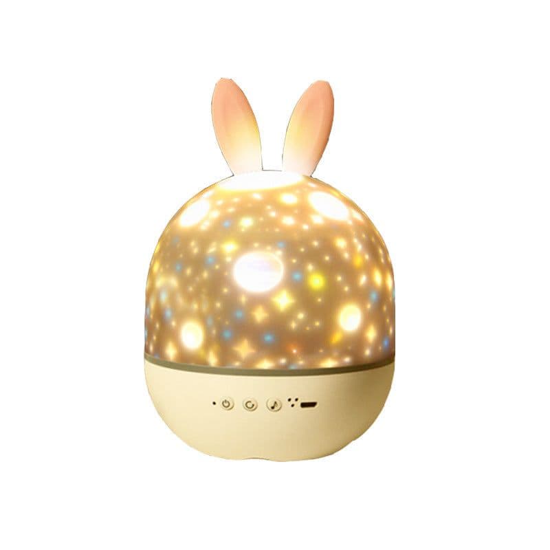 image-Rabbit LED Night Light Music Box with Starry Sky Projection