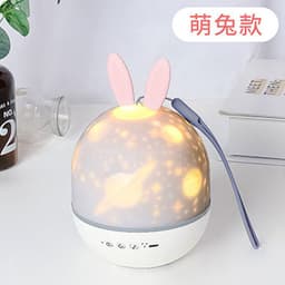 image-Rabbit LED Night Light Music Box with Starry Sky Projection