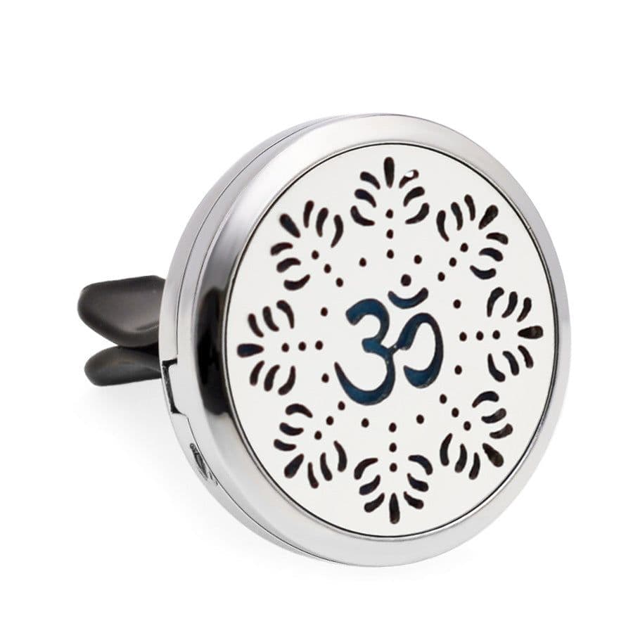 image-Car Air Freshener Clip Alloy Hollow Perfume Holder with 10 Sponges