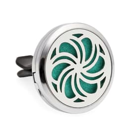 image-Car Air Freshener Clip Alloy Hollow Perfume Holder with 10 Sponges