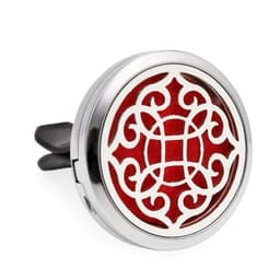 image-Car Air Freshener Clip Alloy Hollow Perfume Holder with 10 Sponges