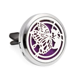 image-Car Air Freshener Clip Alloy Hollow Perfume Holder with 10 Sponges