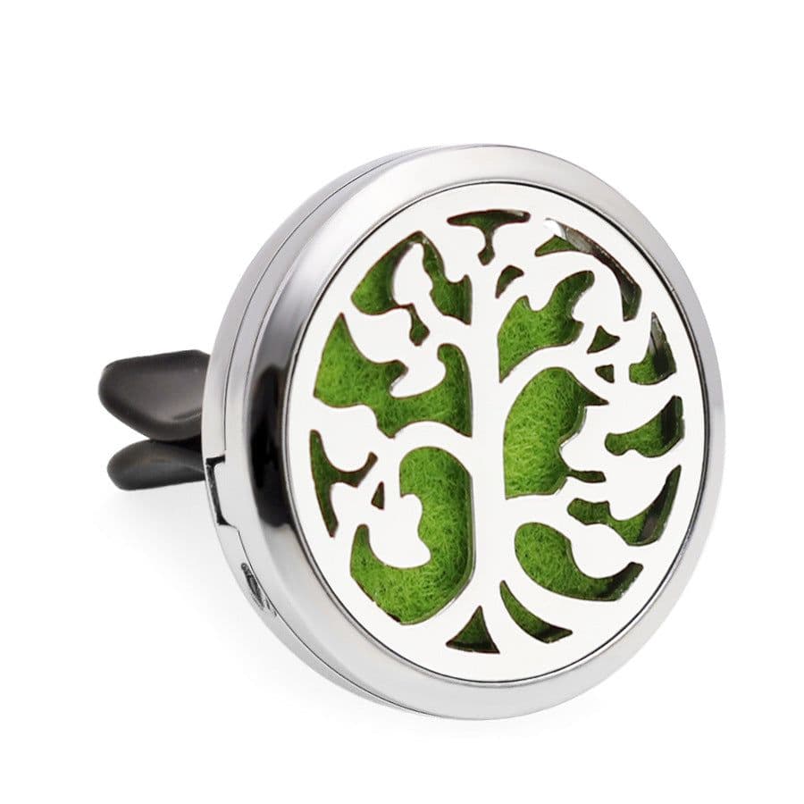 image-Car Air Freshener Clip Alloy Hollow Perfume Holder with 10 Sponges
