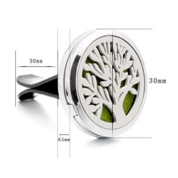 image-Car Air Freshener Clip Alloy Hollow Perfume Holder with 10 Sponges